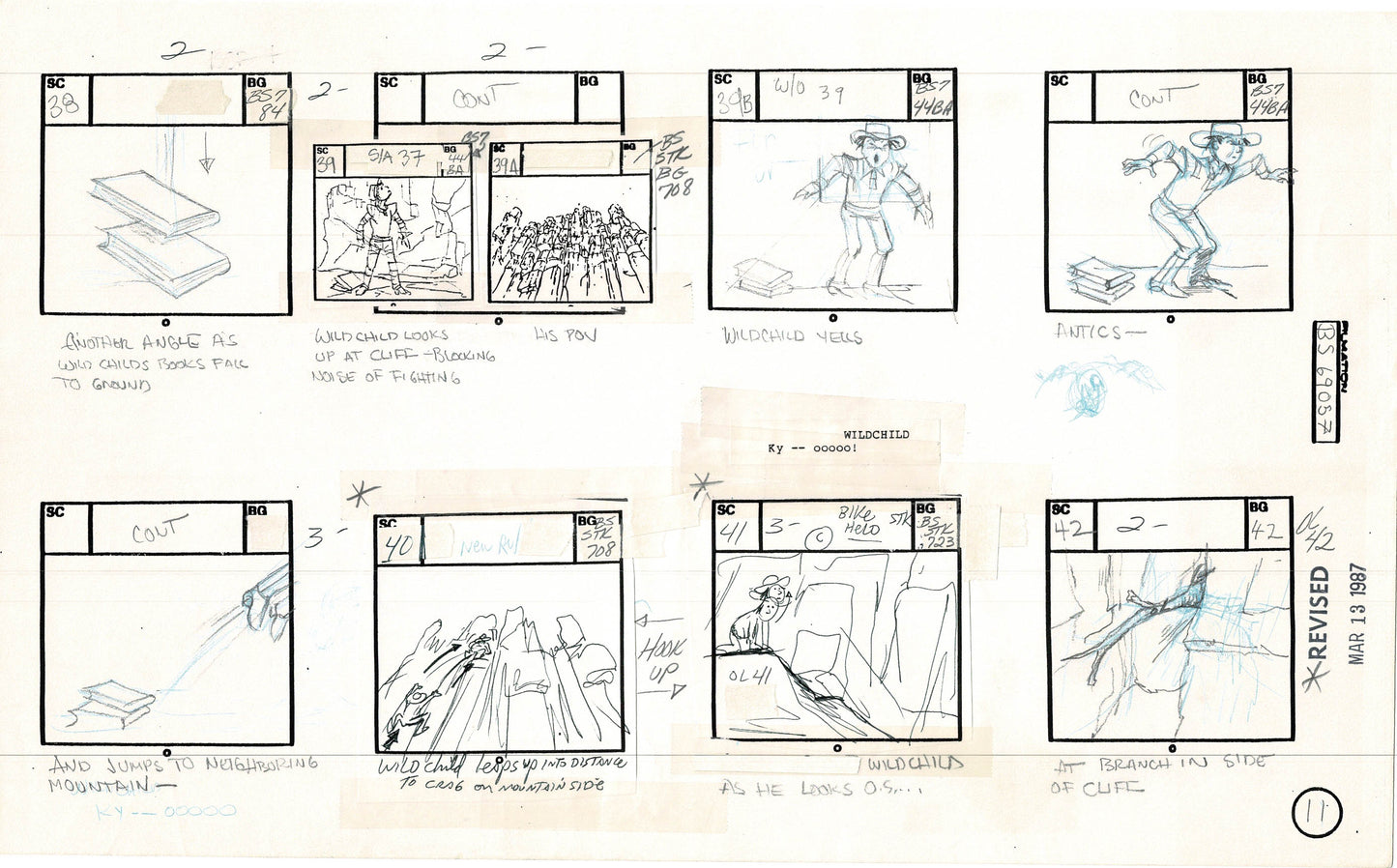 Bravestarr 1987 Production Animation Storyboard Page Filmation A-018