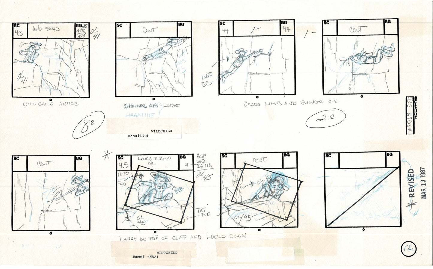 Bravestarr 1987 Production Animation Storyboard Page Filmation A-019