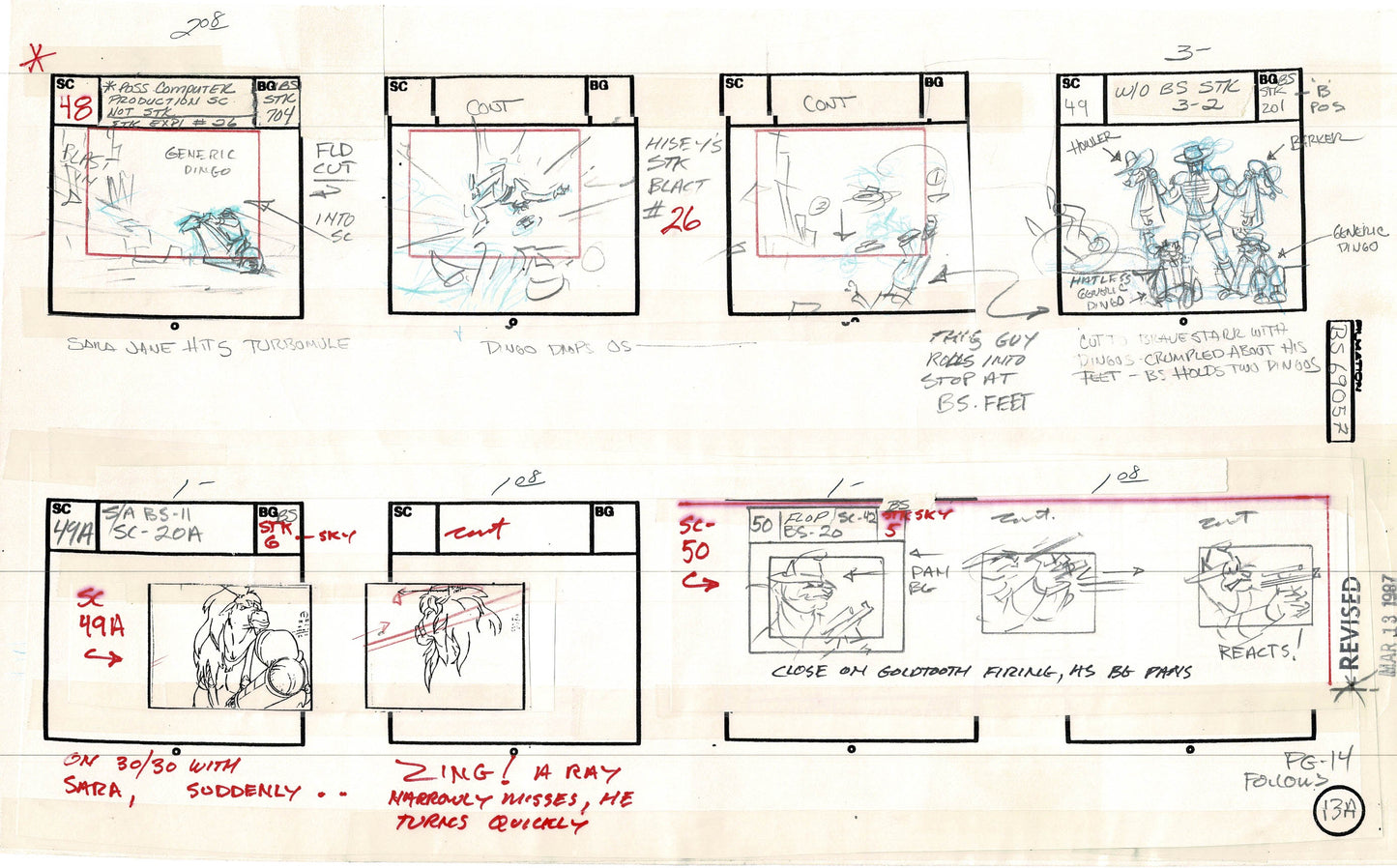 Bravestarr 1987 Production Animation Storyboard Page Filmation A-021