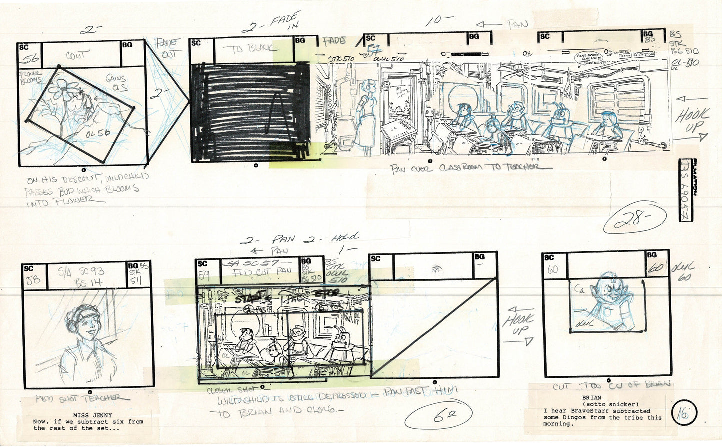 Bravestarr 1987 Production Animation Storyboard Page Filmation A-024