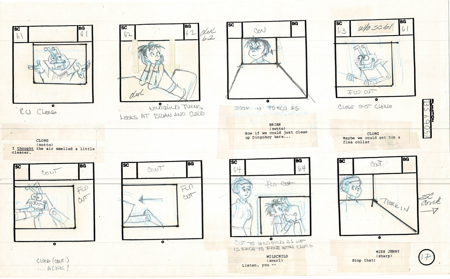 Bravestarr 1987 Production Animation Storyboard Page Filmation A-025