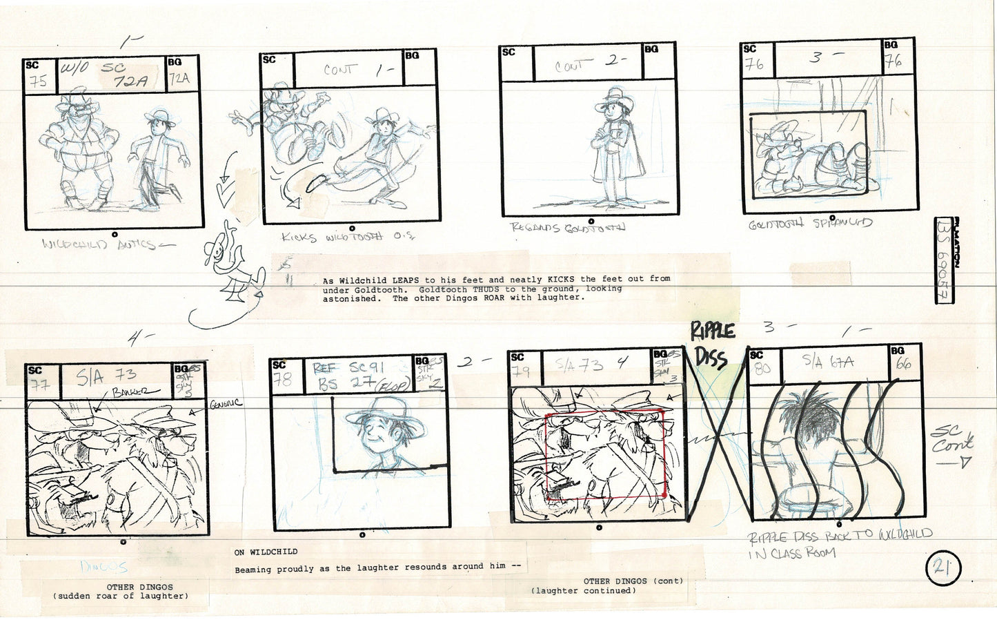 Bravestarr 1987 Production Animation Storyboard Page Filmation A-029