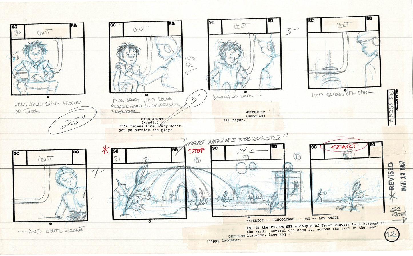 Bravestarr 1987 Production Animation Storyboard Page Filmation A-030