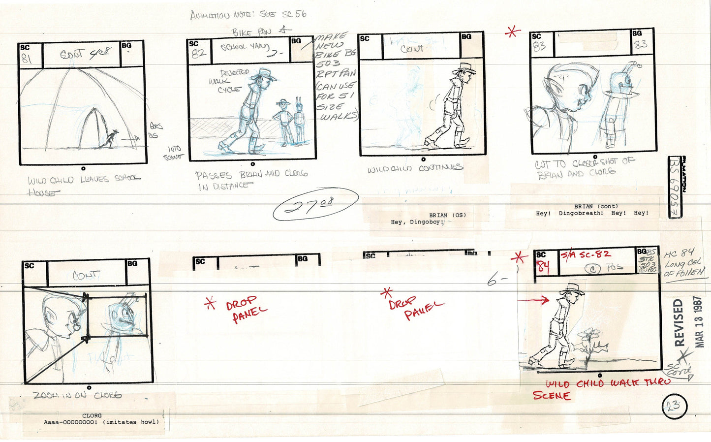 Bravestarr 1987 Production Animation Storyboard Page Filmation A-031