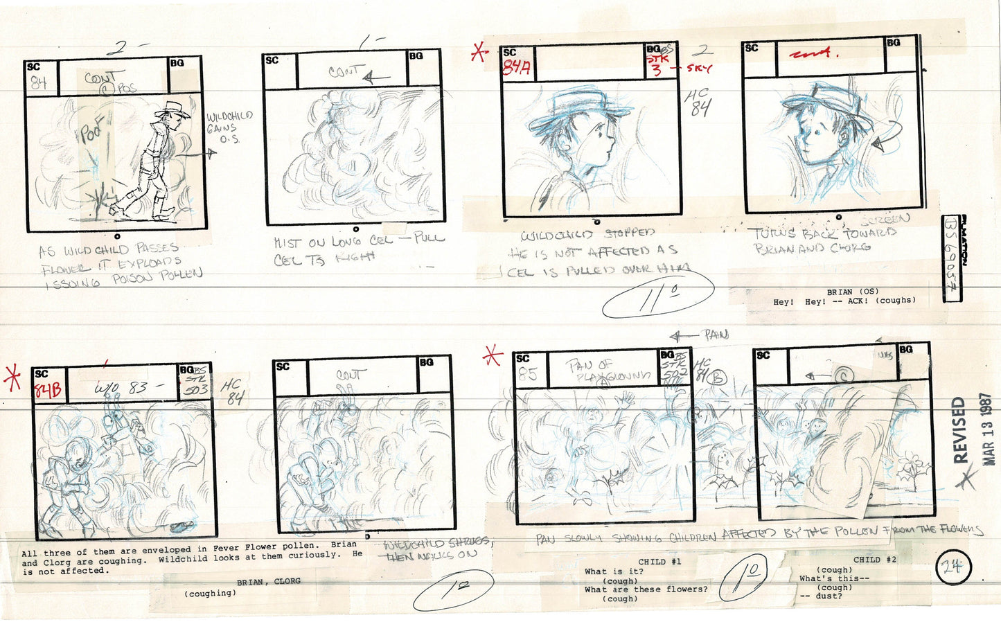 Bravestarr 1987 Production Animation Storyboard Page Filmation A-032