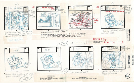 Bravestarr 1987 Production Animation Storyboard Page Filmation A-034