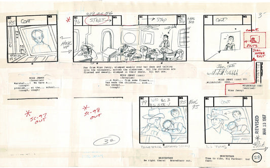 Bravestarr 1987 Production Animation Storyboard Page Filmation A-036