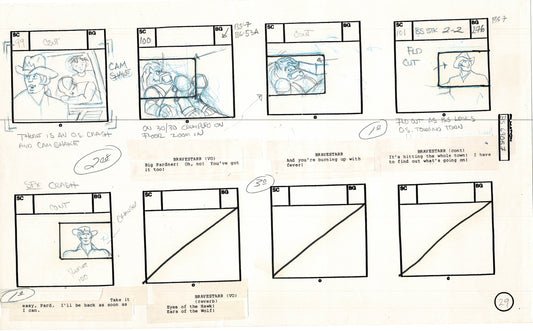 Bravestarr 1987 Production Animation Storyboard Page Filmation A-037