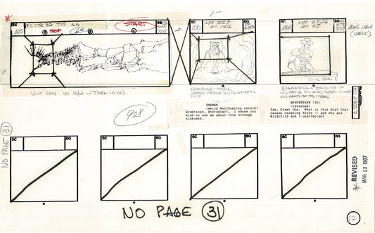 Bravestarr 1987 Production Animation Storyboard Page Filmation A-039