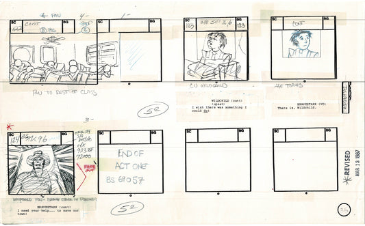 Bravestarr 1987 Production Animation Storyboard Page Filmation A-043