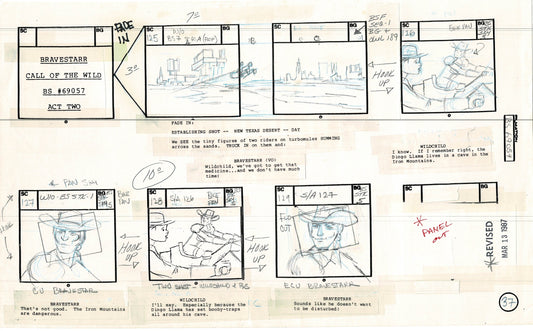 Bravestarr 1987 Production Animation Storyboard Page Filmation A-044