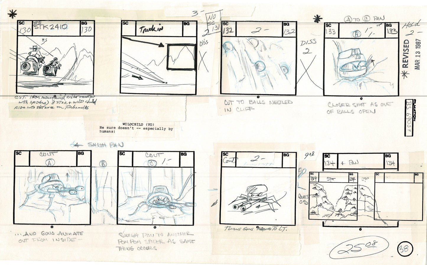 Bravestarr 1987 Production Animation Storyboard Page Filmation A-045