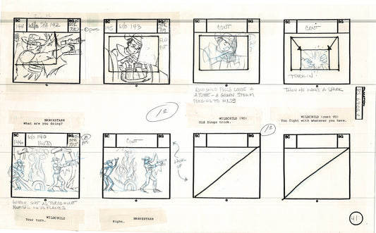 Bravestarr 1987 Production Animation Storyboard Page Filmation A-049