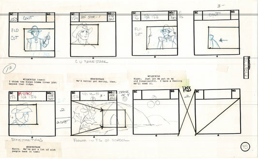 Bravestarr 1987 Production Animation Storyboard Page Filmation A-053