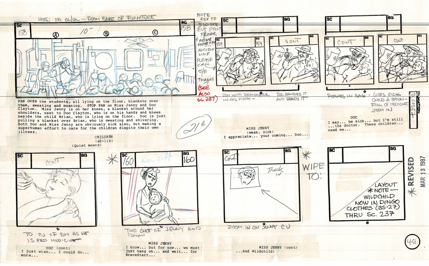 Bravestarr 1987 Production Animation Storyboard Page Filmation A-054