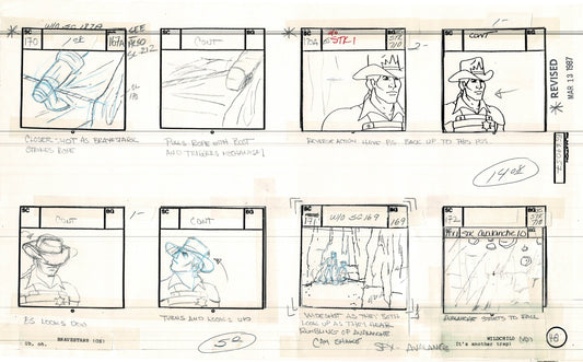 Bravestarr 1987 Production Animation Storyboard Page Filmation A-058