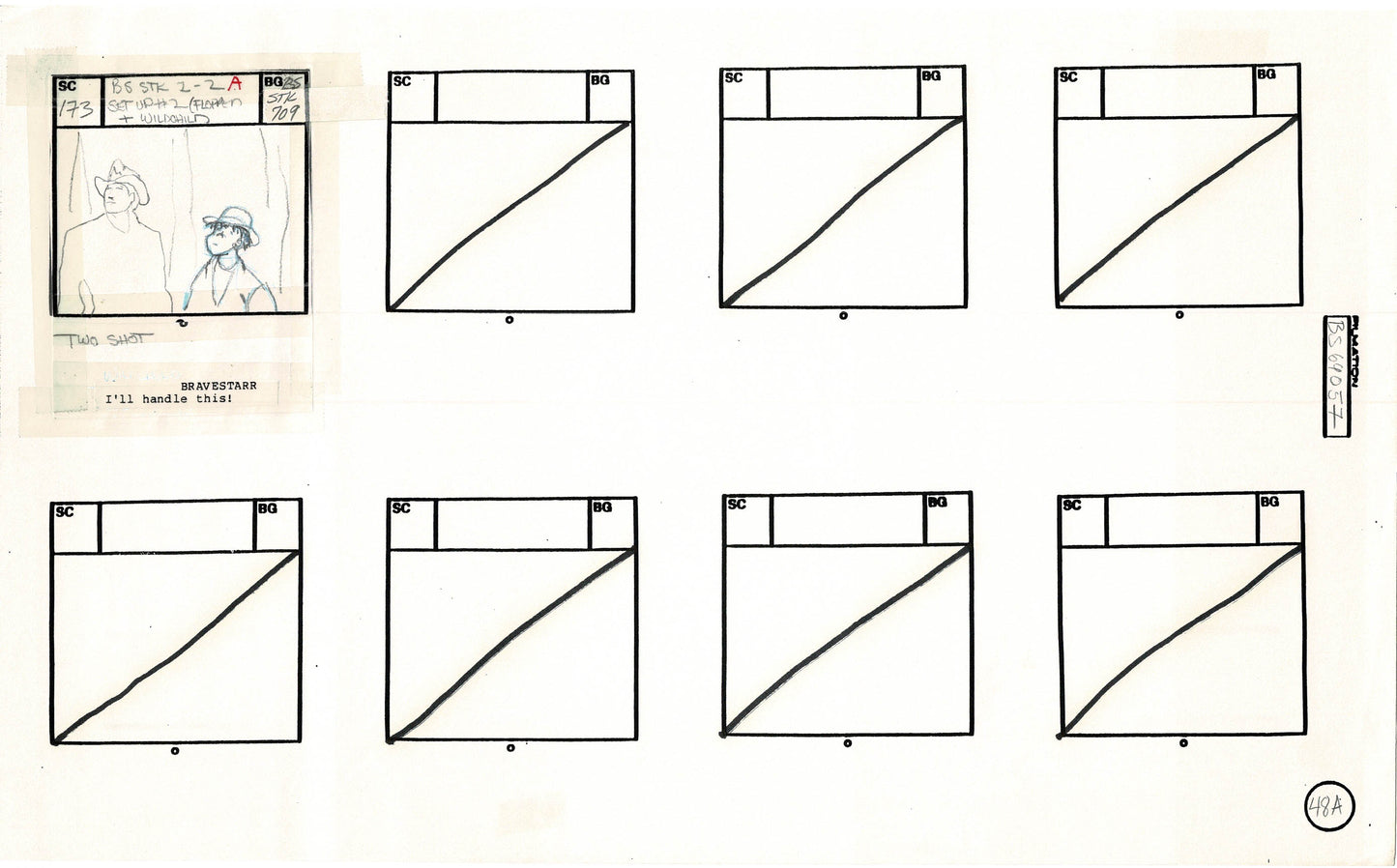 Bravestarr 1987 Production Animation Storyboard Page Filmation A-059