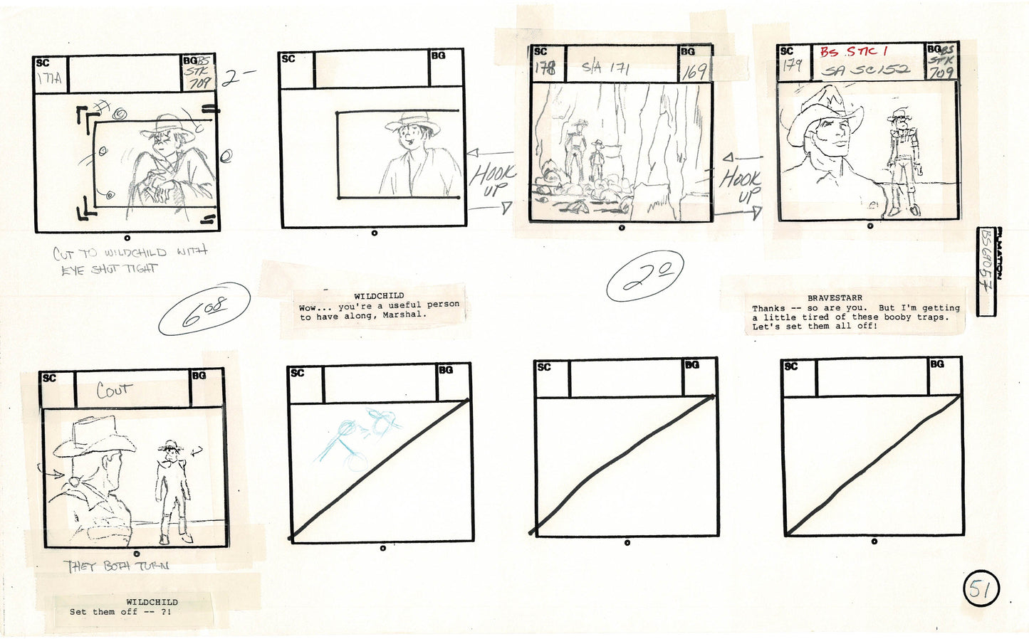 Bravestarr 1987 Production Animation Storyboard Page Filmation A-062