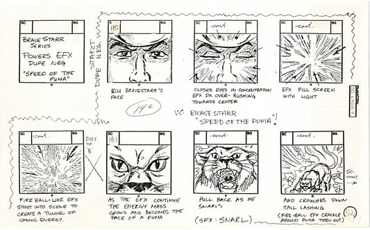 Bravestarr 1987 Production Animation Storyboard Page Filmation A-063