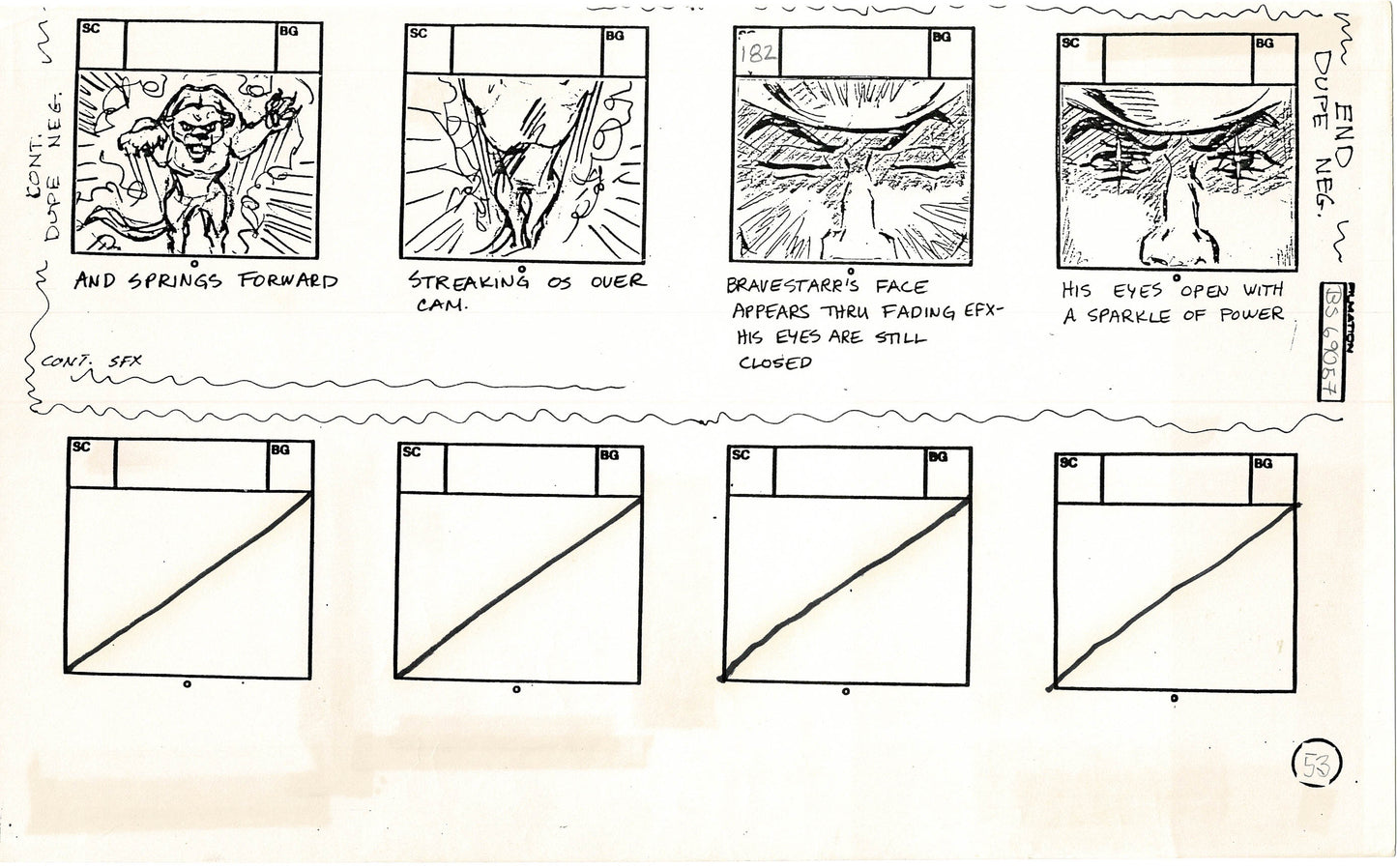 Bravestarr 1987 Production Animation Storyboard Page Filmation A-064