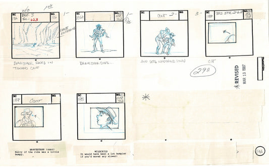 Bravestarr 1987 Production Animation Storyboard Page Filmation A-066