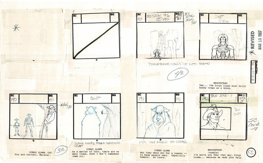 Bravestarr 1987 Production Animation Storyboard Page Filmation A-067