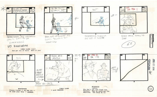 Bravestarr 1987 Production Animation Storyboard Page Filmation A-071