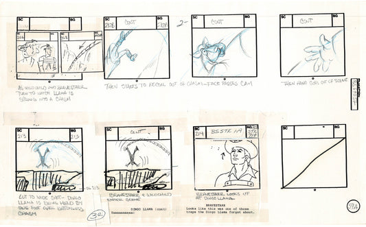 Bravestarr 1987 Production Animation Storyboard Page Filmation A-073