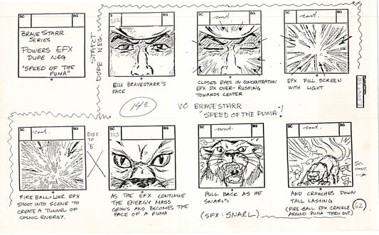 Bravestarr 1987 Production Animation Storyboard Page Filmation A-076