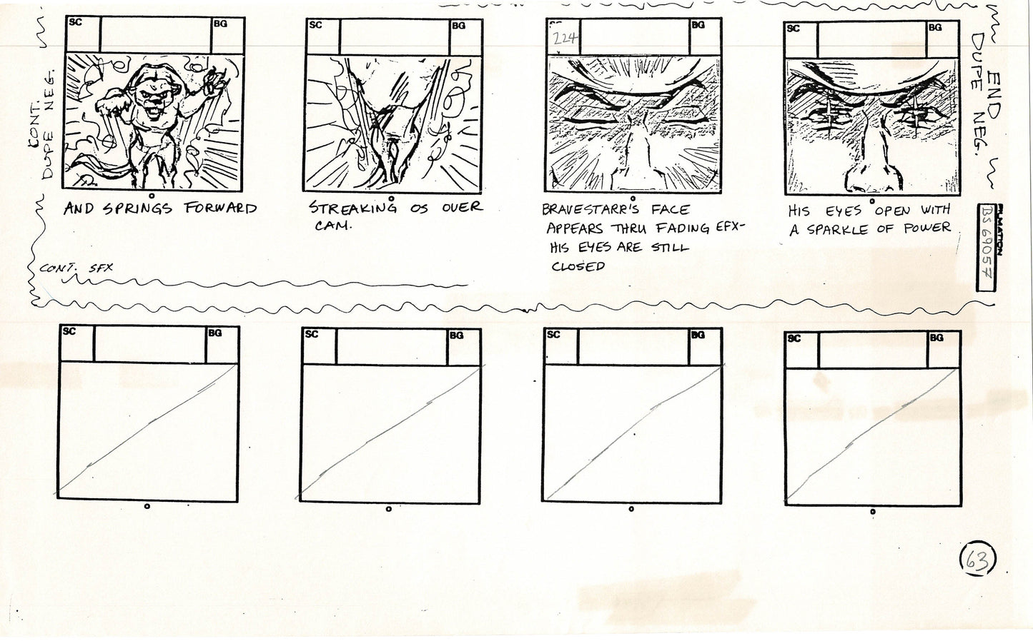 Bravestarr 1987 Production Animation Storyboard Page Filmation A-077