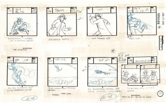 Bravestarr 1987 Production Animation Storyboard Page Filmation A-078