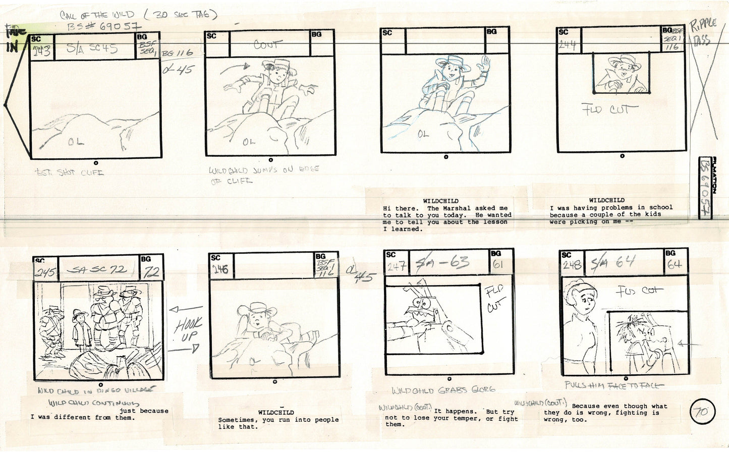 Bravestarr 1987 Production Animation Storyboard Page Filmation A-084