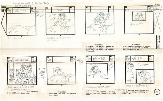 Bravestarr 1987 Production Animation Storyboard Page Filmation A-084