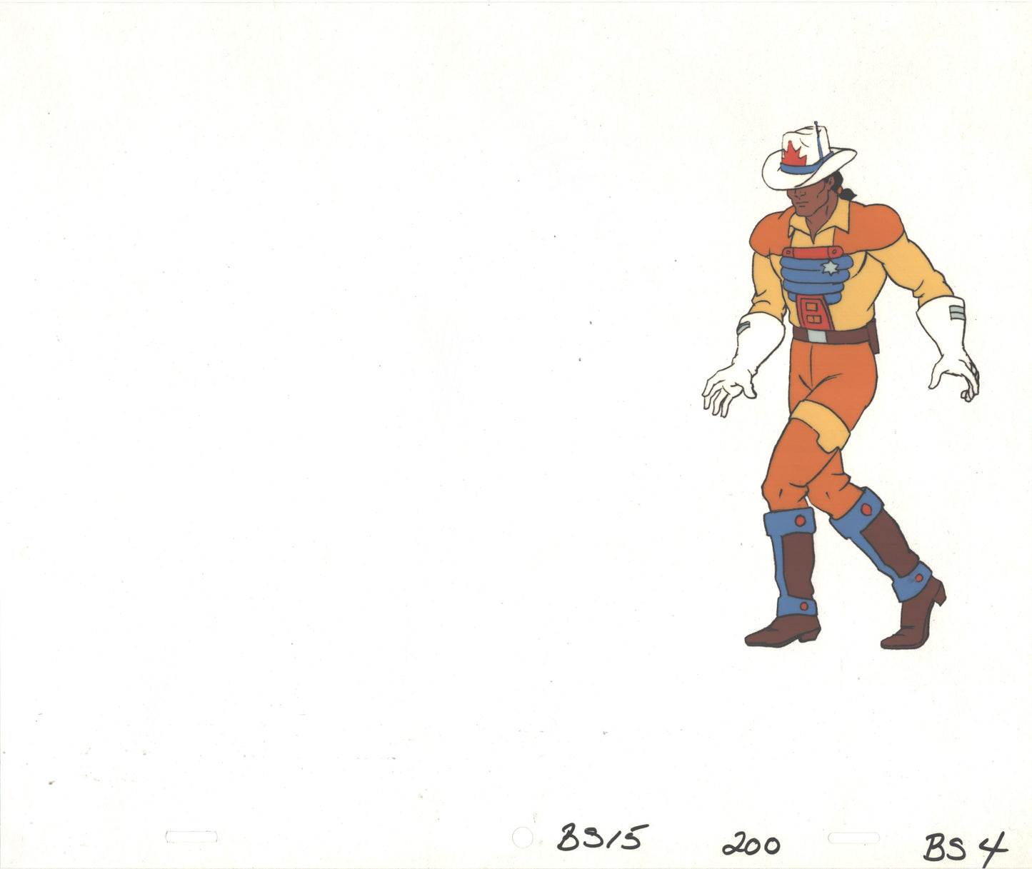 Bravestarr Animation Cartoon Production Cel and Drawing from Filmation 1987-8 F-BS4