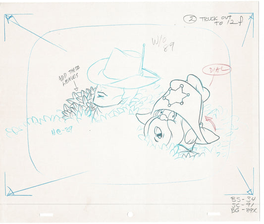 LOT OF 10 Bravestarr Production Animation Cel Drawings Filmation 1988 A81-90