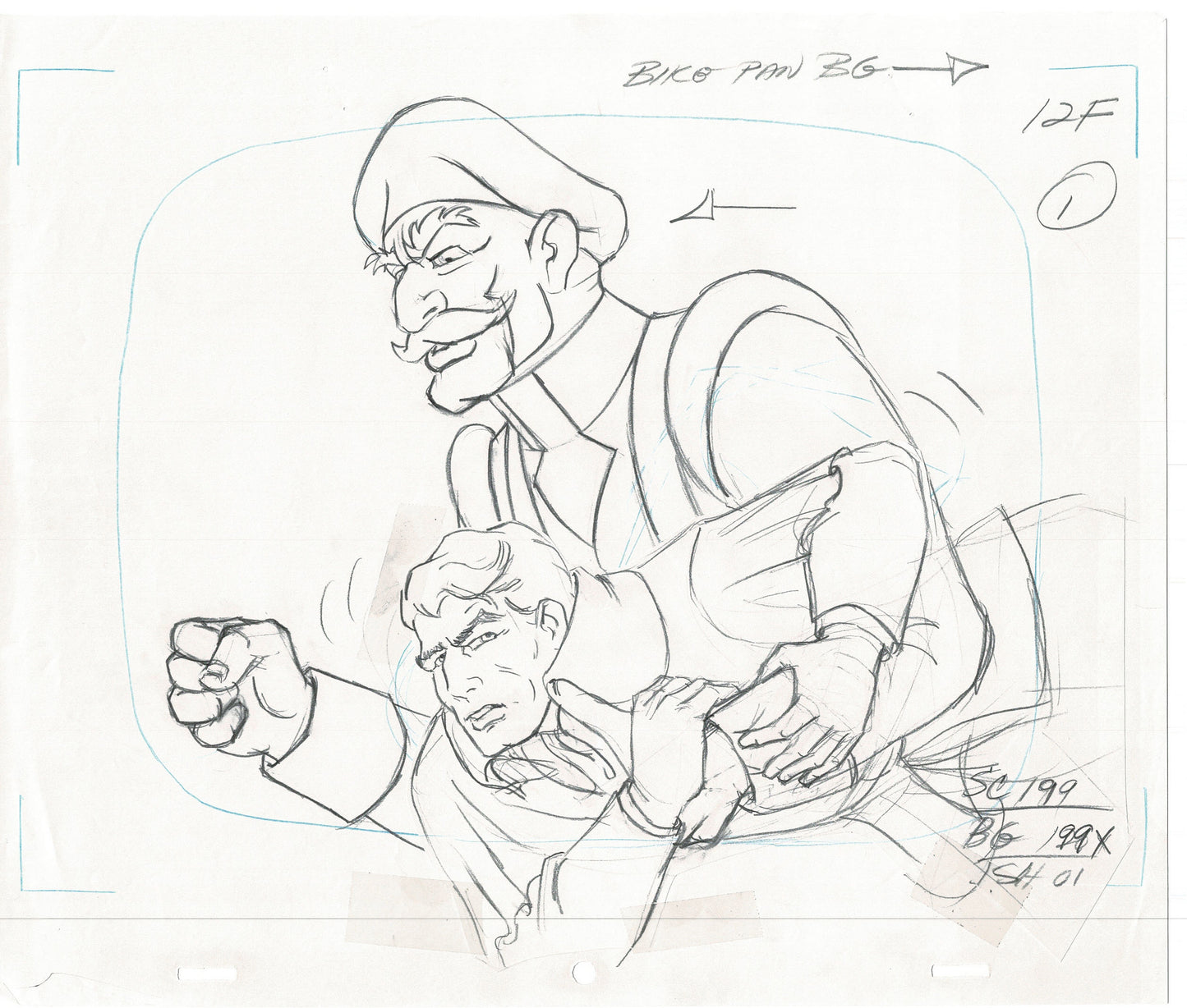 LOT OF 2 Sherlock Holmes Bravestarr Animation Cel Drawing Filmation 1988 sh265-6