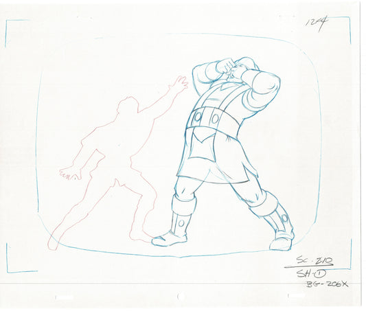 LOT OF 2 Sherlock Holmes Bravestarr Animation Cel Drawing Filmation 1988 sh283-4