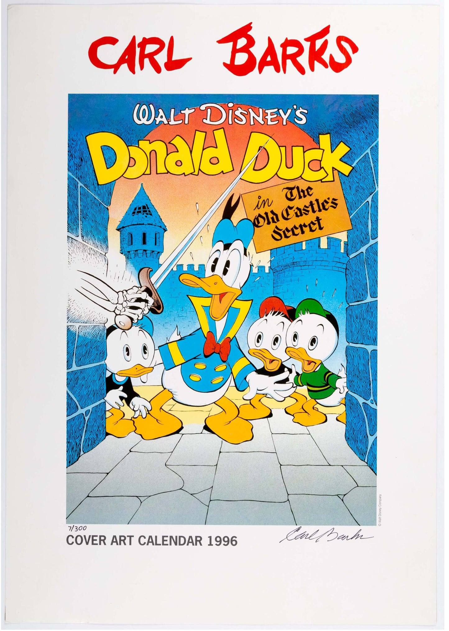 Carl Barks SIGNED Lithograph Walt Disney Donald Duck Creator 1996 Limited Edition Print of 300