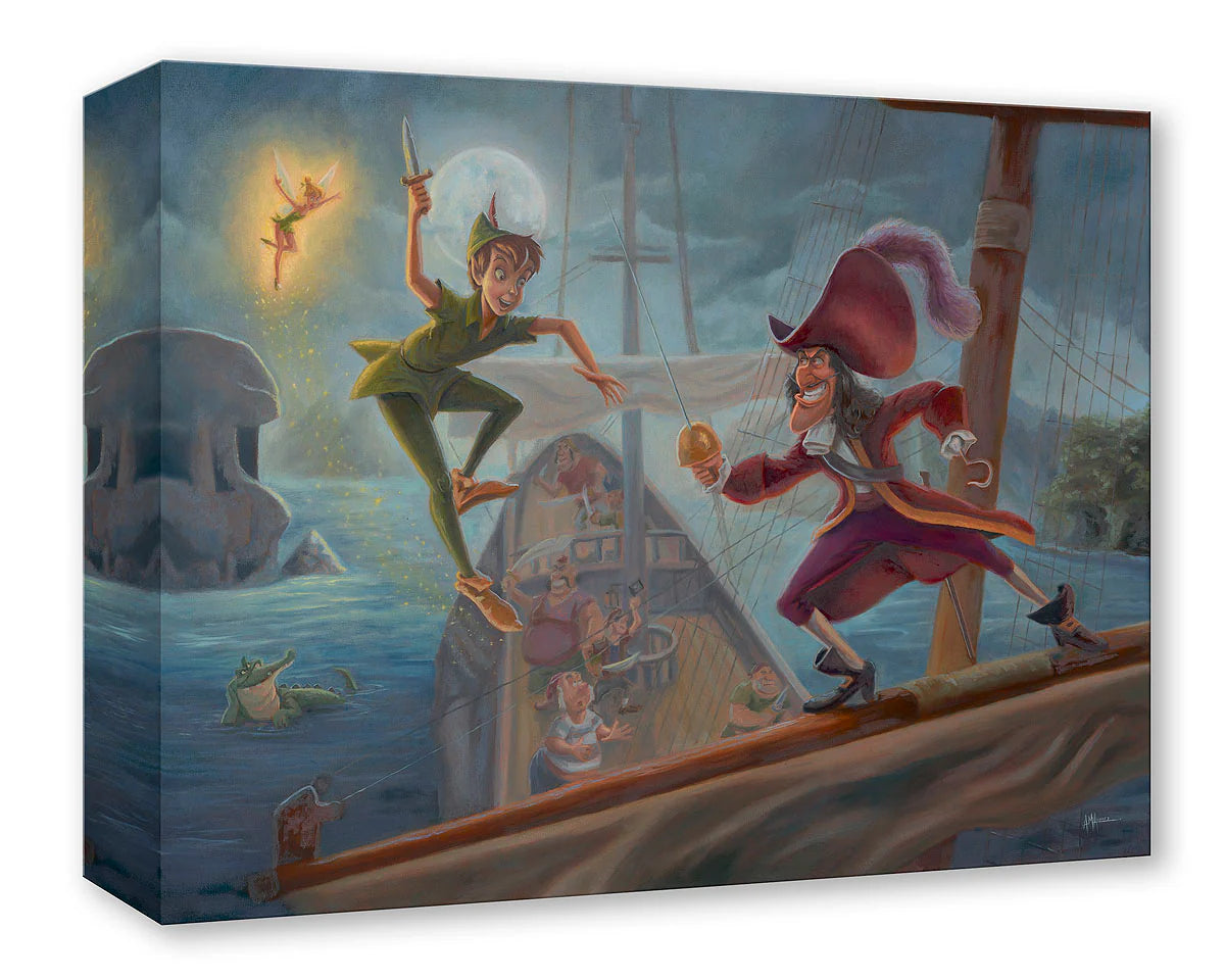 Peter Pan Walt Disney Fine Art Angel Alvarez Limited Edition of 1500 TOC Treasures on Canvas Print - Battle for Neverland