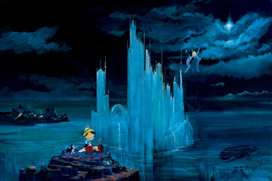 Pinocchio Walt Disney Fine Art Harrison Ellenshaw Signed Limited Edition of 195 Print on Canvas "Blue Castle"