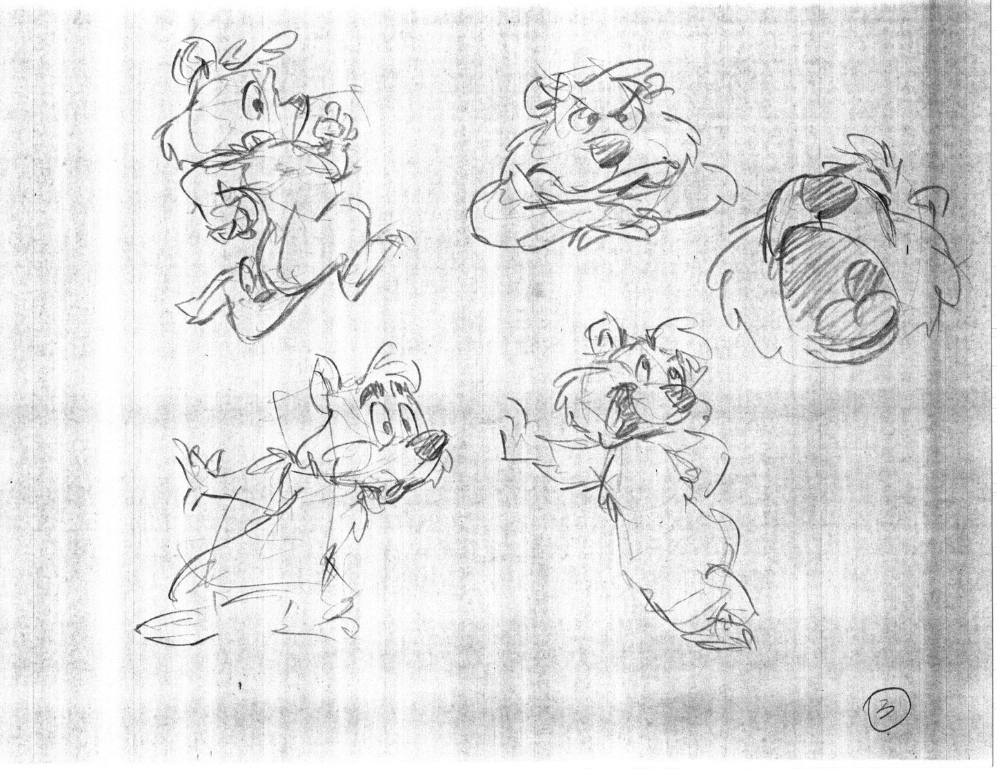 LOT of 64 Pages Baloo & Randy TALESPIN Disney Production Animation Materials from Animators Estate