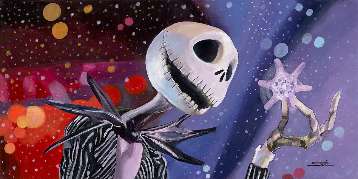 Jack Skellington Nightmare Before Christmas Walt Disney Fine Art Arienne Boley Signed Ltd Ed of 195 Print on Canvas White Things in the Air