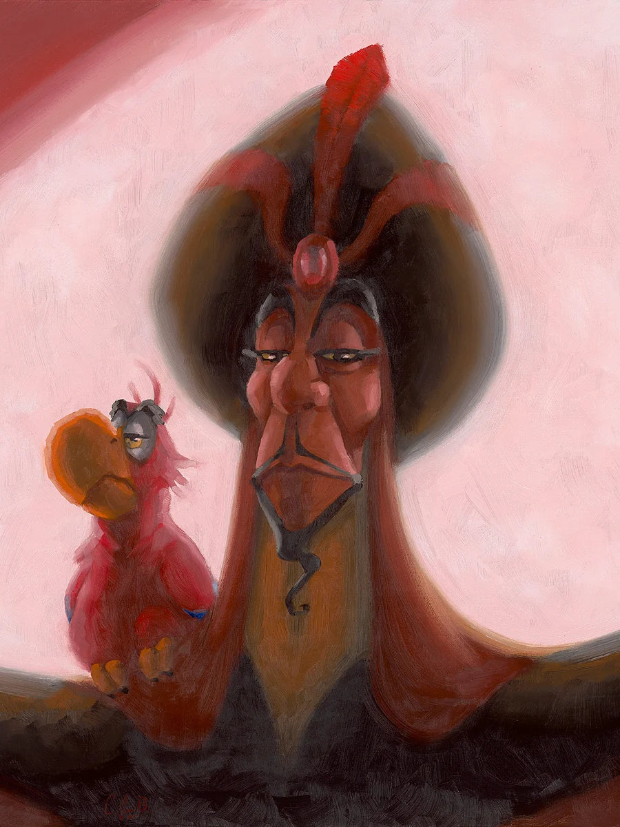 Aladdin Walt Disney Fine Art Christophe Bouchard Signed Limited Edition of 50 Print on Canvas Jafar Formal Portrait
