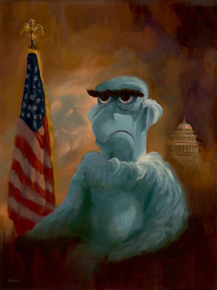 Muppets Walt Disney Fine Art Christophe Bouchard Signed Limited Edition of 95 Print on Canvas Sam Eagle Presidential Portrait