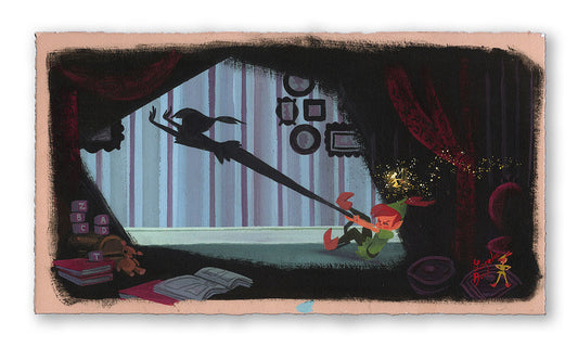Peter Pan Walt Disney Fine Art Lorelay BOVÉ Signed Limited Edition of 95 Print on Paper "Peter's Shadow"