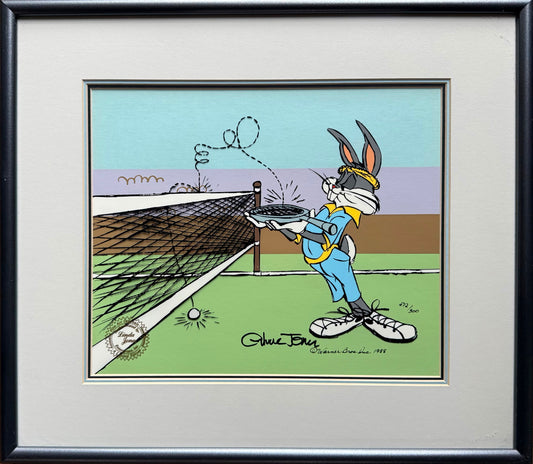 Bugs Bunny Tennis Chuck Jones SIGNED Limited Edition Cel of 300 Looney Tunes Warner Brothers 1988 Framed AT