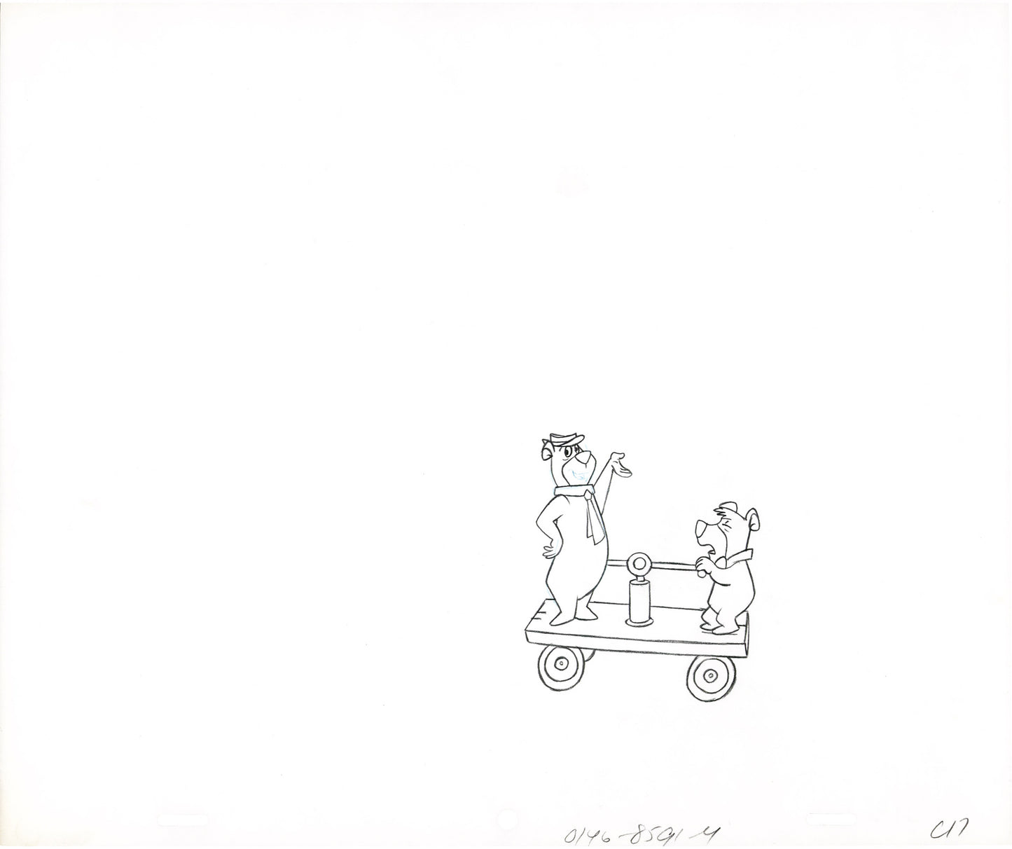 Yogi Bear and Boo Boo Funtastic Treasurehunt Animation Production Cel Drawing Hanna Barbera 1987 C17