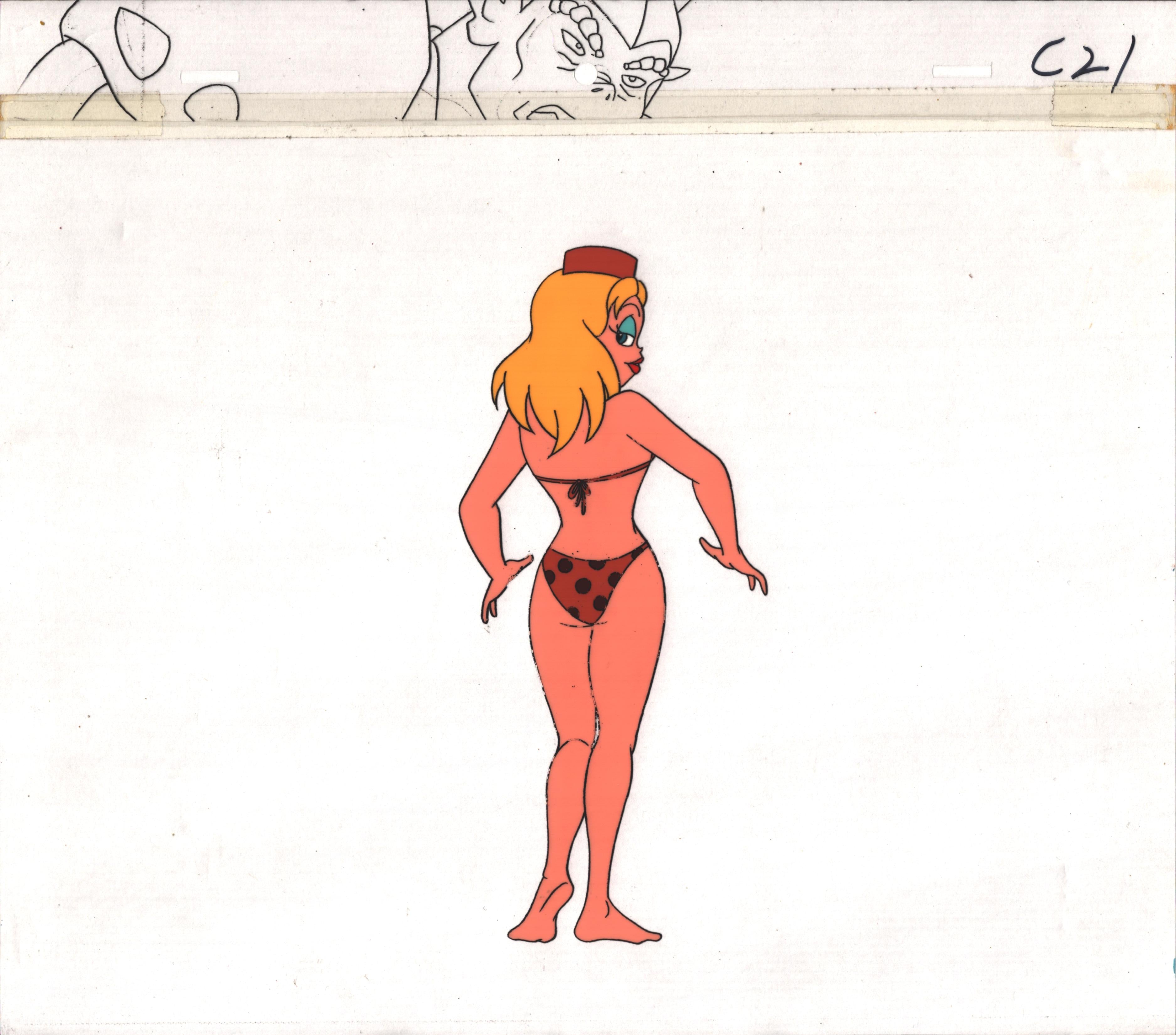 肉筆画【ANIMATION illustration】 Wacky World Tex Avery 1997 Production Animation Cel DIC Bikini
