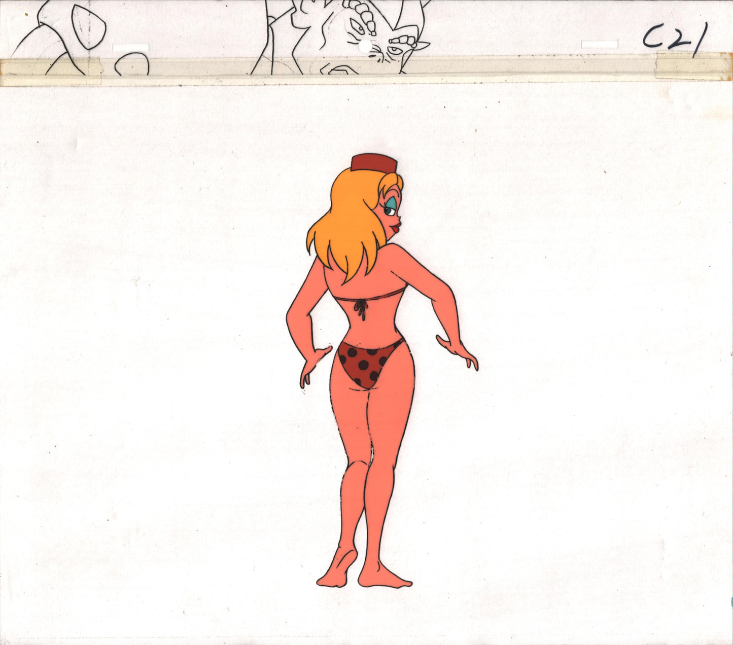 Wacky World Tex Avery 1997 Production Animation Cel DIC Bikini Woman c21