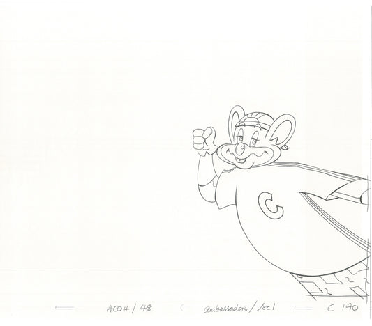 Chuck E Cheese Pizza Commercial Production Animation Cel Drawing 2005 E-004